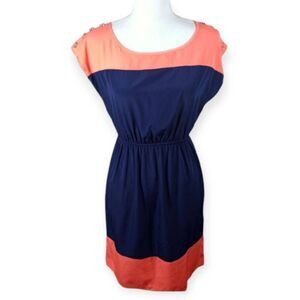 SOPRANO DK BLUE & CORAL DRESS SZ.XS EUC